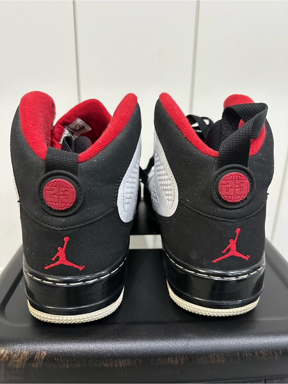 Nike Air Jordan High Top Sneakers - Black, Red, White